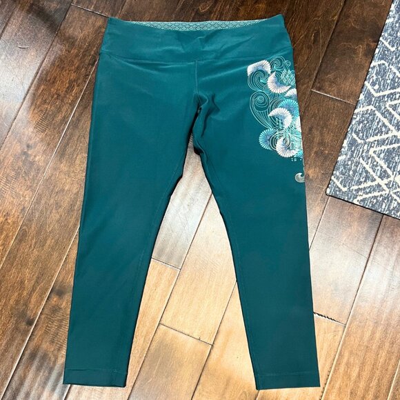 MPG Green Cropped Workout Leggings Pants XL - Picture 1 of 6